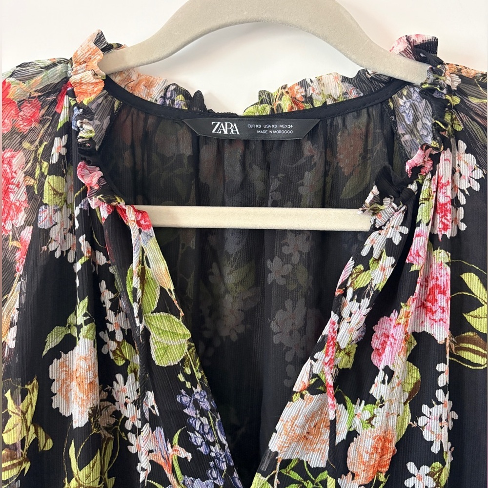 NWOT Zara Floral Midi Dress - Picture 3 of 3